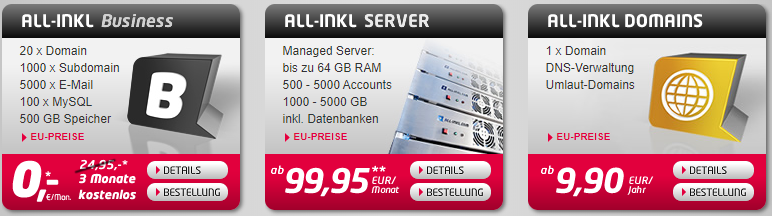 all-inkl Hostingpakete